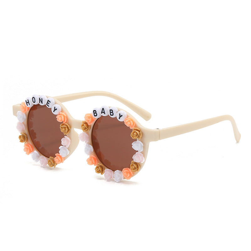 PC al por mayor 2023 Nuevas gafas de sol de miel de flores para bebés